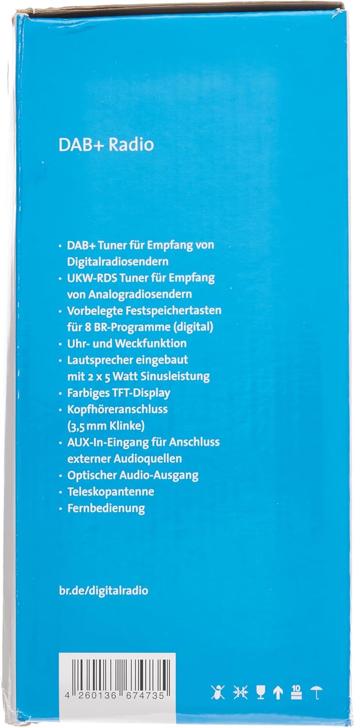 Dual 74735 Digitalradio • 8 Speichertasten für BR-Sender • Fernbedienung • Wecker • Kopfhöreranschlu