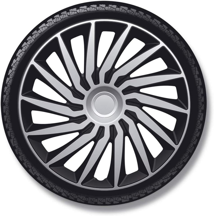 AUTO-STYLE Satz Radzierblenden Kendo 16-Zoll Silber/Schwarz Kendo Silber/Schwarz 16-Zoll, Kendo Silb