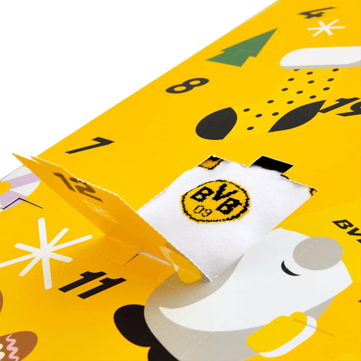 Borussia Dortmund Unisex – Erwachsene BVB Socken Adventskalender 2024, Mehrfarbig, 39-44