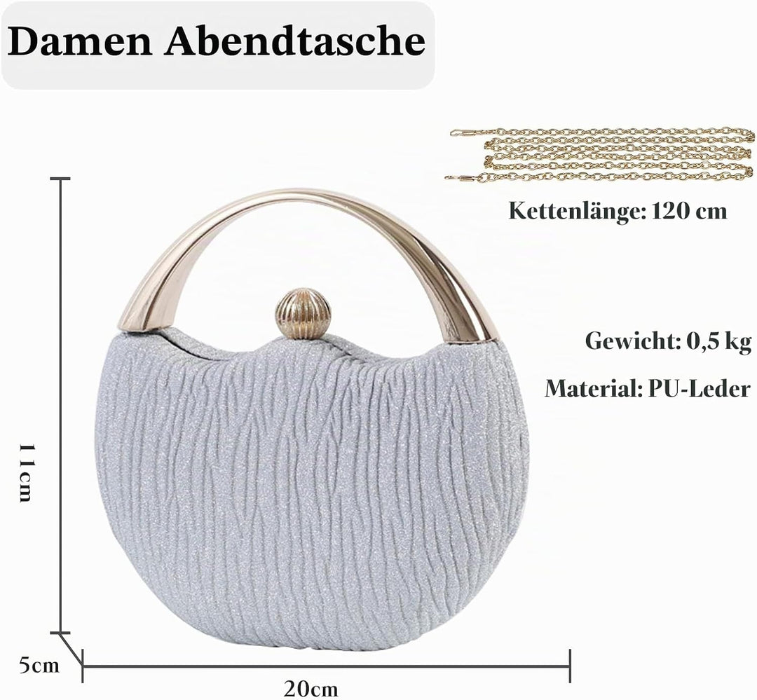 CORIOS Damen Abendtasche Funkelnd Clutch Glitzer Henkeltasche Glänzend Umhängetasche Hochzeit Brautb
