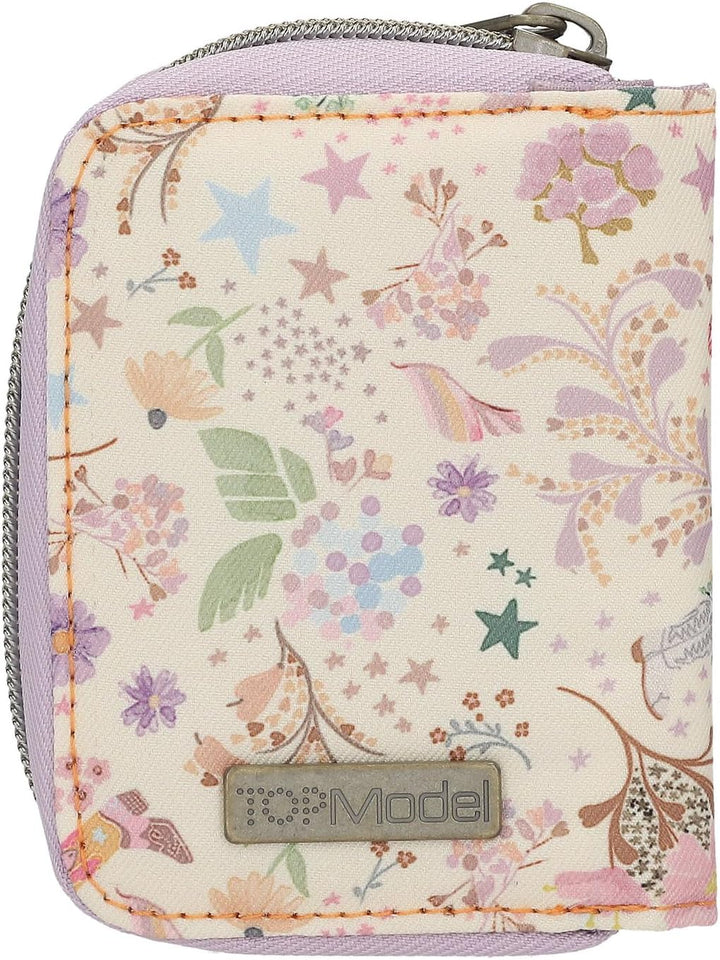 Depesche 13666 TOPModel Cowgirl - Portemonnaie in Lila, mit Model Motiv und Blumen Muster, Geldbörse