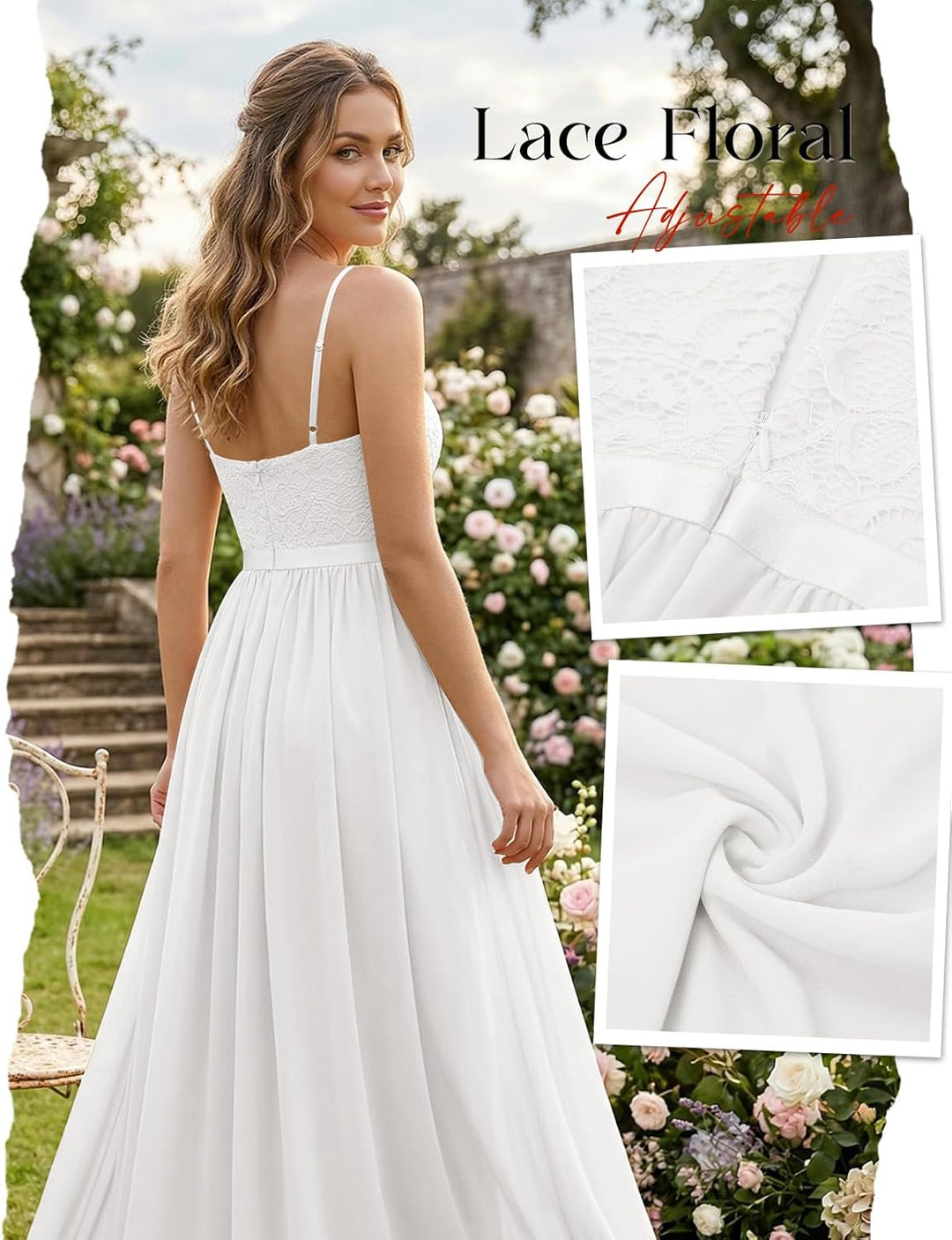 DRESSTELLS Damen Abendkleider Elegant für Hochzeit Brautjungfernkleider Lang Chiffon Brautjungfernkl