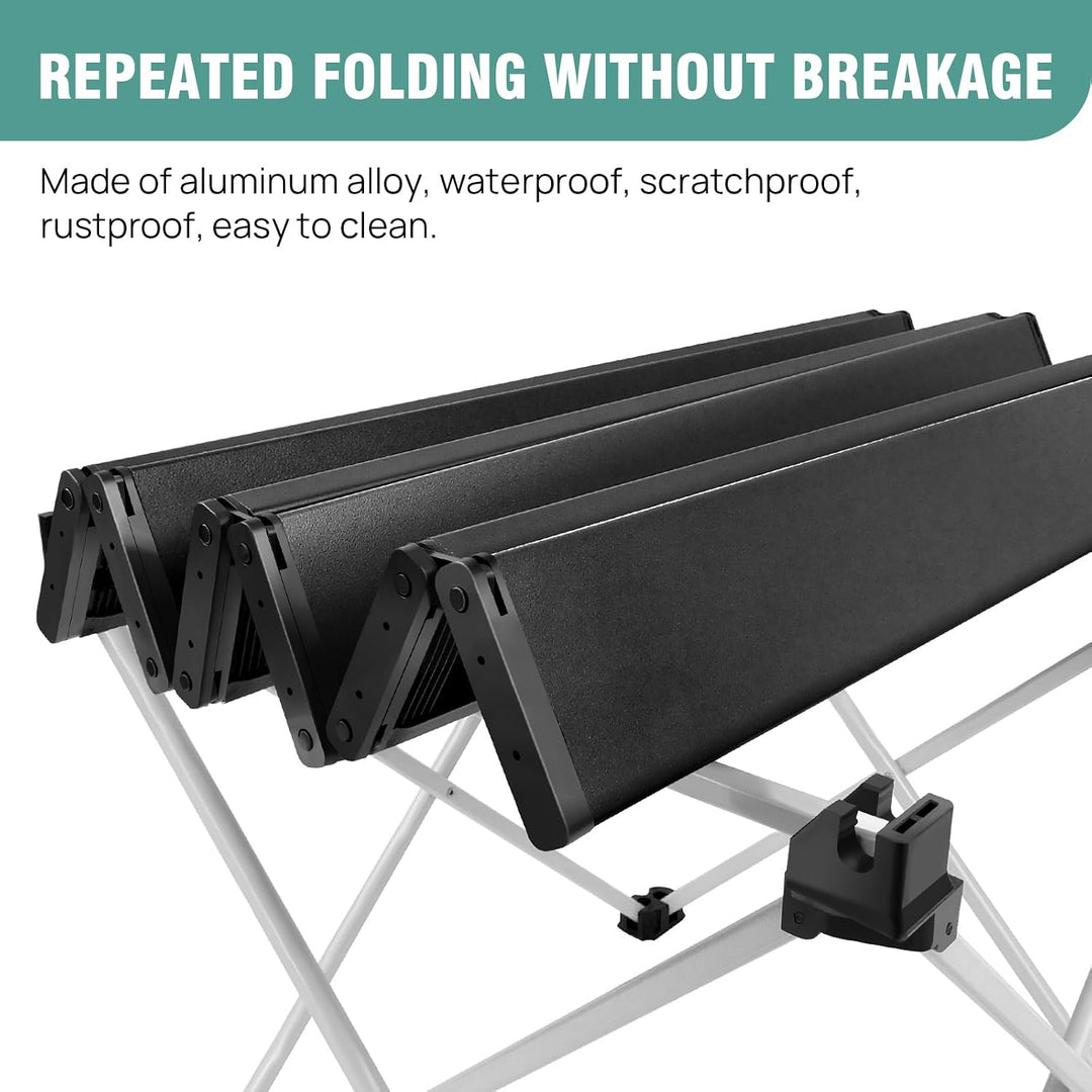 AUTOFU Kleiner Campingtisch, kompakt, Strandtisch, tragbar, zusammenklappbar, Aluminium, leicht, zus