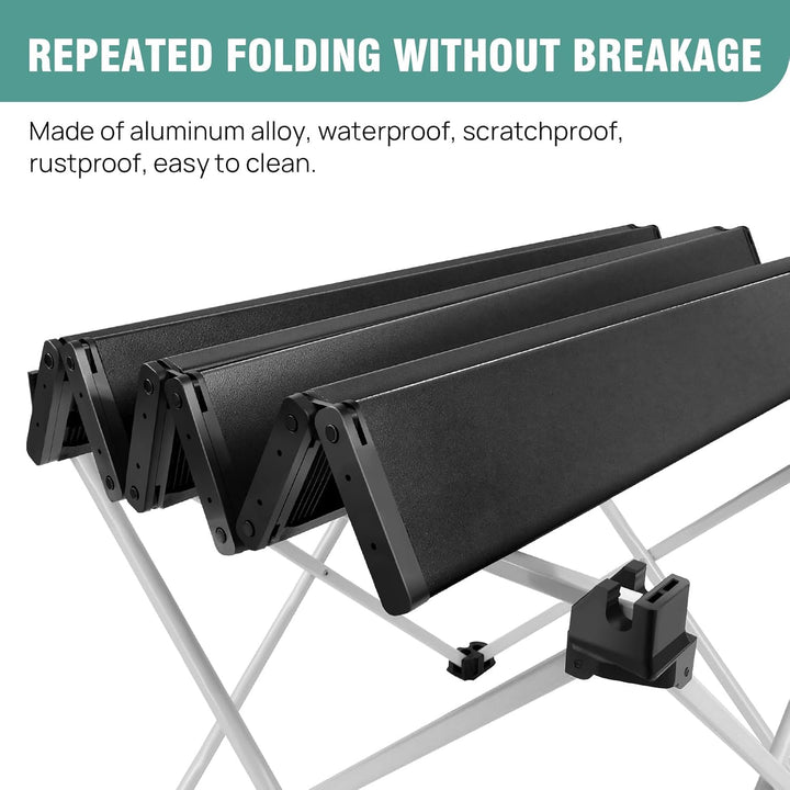 AUTOFU Kleiner Campingtisch, kompakt, Strandtisch, tragbar, zusammenklappbar, Aluminium, leicht, zus