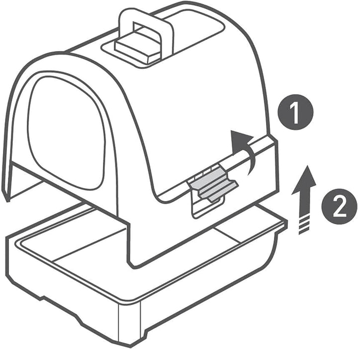 Curver 2068961 petlife Katzentoilette mit Deckel, Katzenklo inklusive Schaufel, moderne Rattangeflec