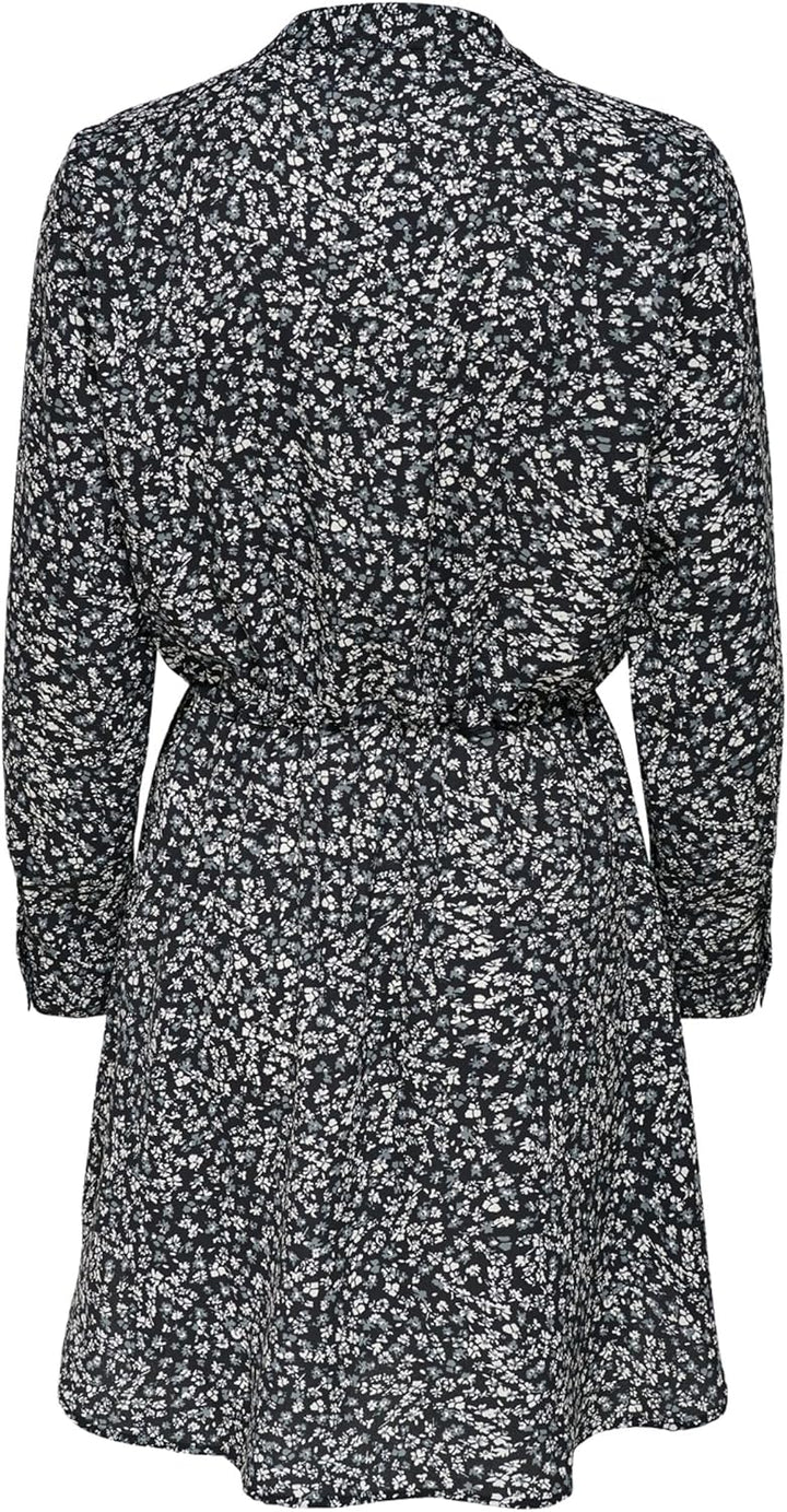 ONLY Damen Onlcory L/S V-Neck Tunic WVN Noos Tunika XS Black / Maria White Grey Disty, XS Black / Ma