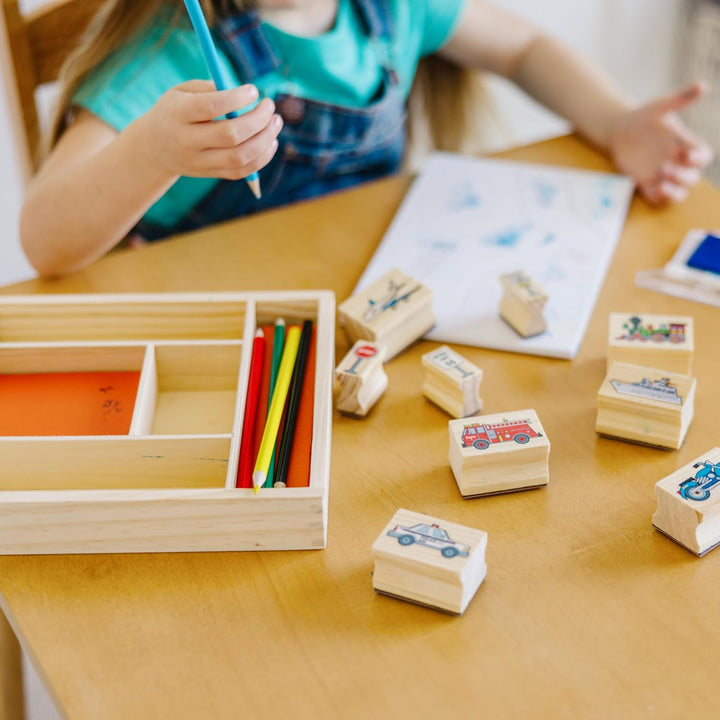 Melissa & Doug Fahrzeugstempelset | Kunsthandwerk | Stempelsets und -schablonen | 4+ | Geschenk für