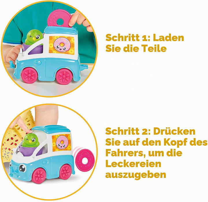 TOMY Toomies Versteck- und Quiek Mein kleiner Donut Lieferwagen, das Schiebe und Osterspielzeug für