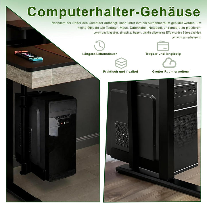 STEEIRO PC Halterung Unter Schreibtisch, Heavy Duty PC Halterung, Computergehäuse-Halterung bis zu 3