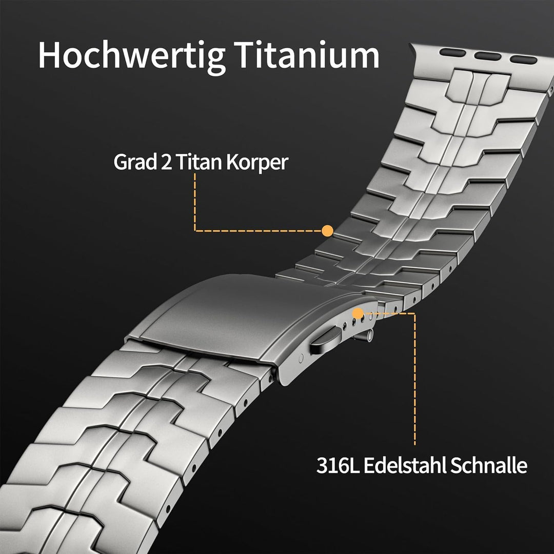 LULULOOK Armband Kompatibel mit Apple Watch Ultra 2/Ultra 49mm, Premium Titanium Grad 2 Ersatzarmbän