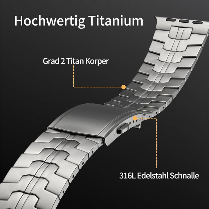 LULULOOK Armband Kompatibel mit Apple Watch Ultra 2/Ultra 49mm, Premium Titanium Grad 2 Ersatzarmbän