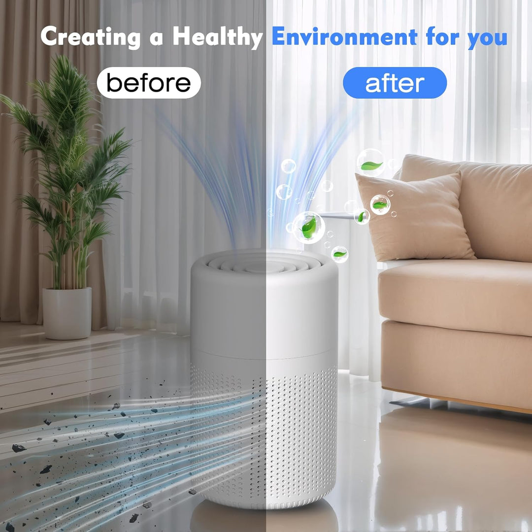 Luftreiniger Allergiker, mit H13 HEPA Filter, 37dB Ultra Leise, Air Purifier gegen Rauch, Tierhaare,