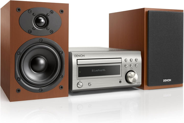 Denon D-M 41 Kompaktes HiFi-System mit 2 x 30 Watt Ausgangsleistung Premium-Silber/Kirschholz, Premi