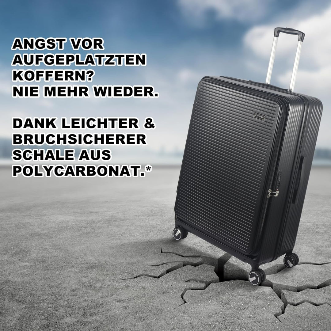 Erweiterbares Hartschalenkoffer Set, mit deutschem Polycarbonat hergestellt, 3-teilig, Spezielles Fr