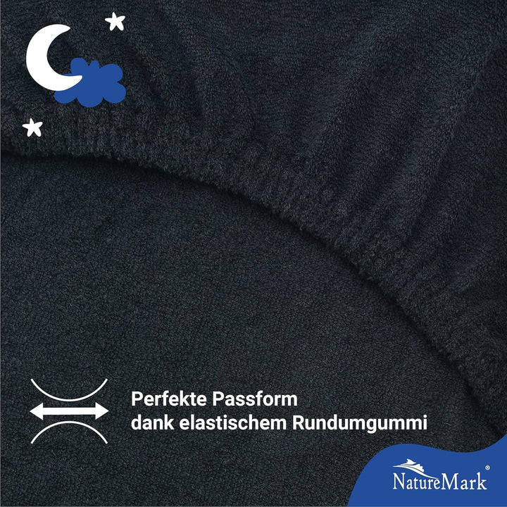 NatureMark 2er Pack Kinder FROTTEE Spannbettlaken, Spannbetttuch kuschelig weich, für Babybett und K