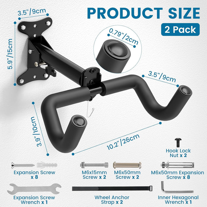 Housolution Fahrrad-Wandhalterung - EVA-Schaumstoff gepolstert, aus Carbonstahl, robust & verstellba
