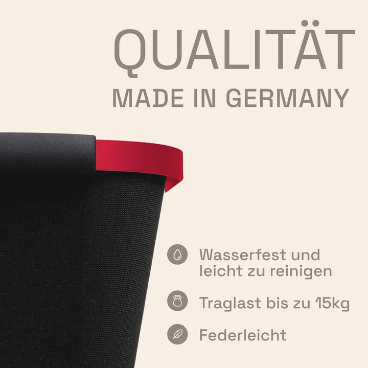 LIEBLINGSKORB Edge Black weinrot inkl. Deckel - ultraleichter, kippsicherer & formstabiler Einkaufsk