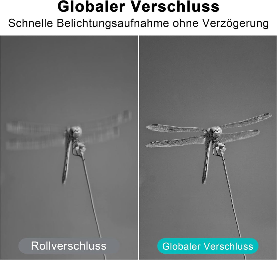 Monochrome USB Kamera mit Globalverschluss | 800P 120FPS ultraschnell, 5–50 mm CS Objektiv mit manue