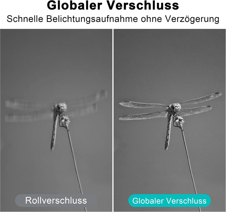 Monochrome USB Kamera mit Globalverschluss | 800P 120FPS ultraschnell, 5–50 mm CS Objektiv mit manue