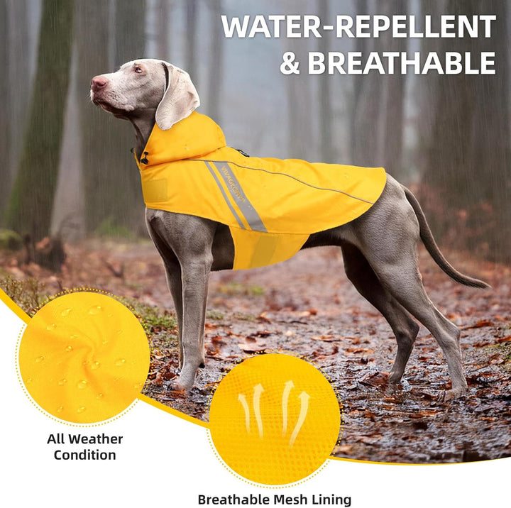 VIVAGLORY Wetoff Hunderegenmantel, Regenmantel Hund für Winter, Hunderegenjacke, Wasserdicht & Refle