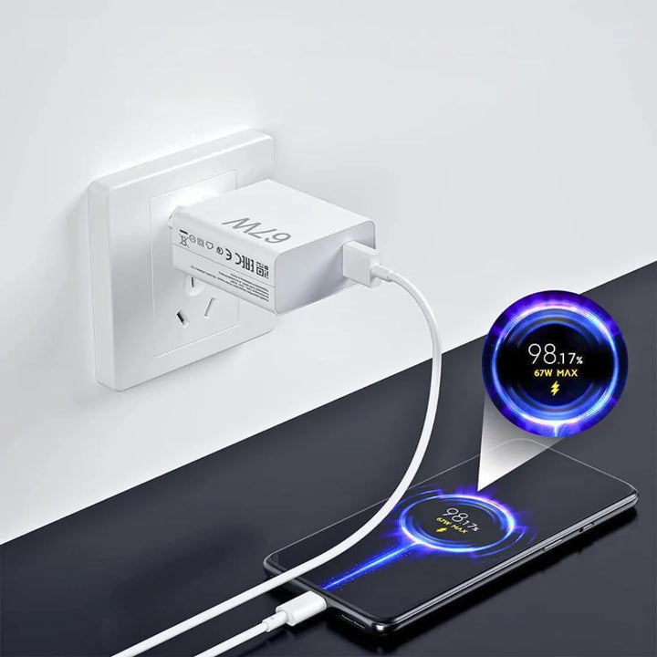 Xiaomi Mi Travel Charger Combo Set with USB-A to Type-C Charing Cable 1m, 67W White EU MDY-12-EJ