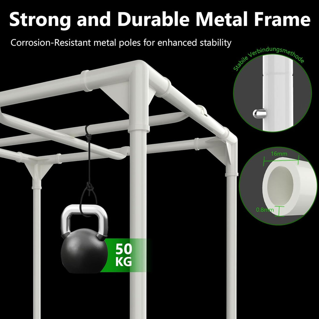 Growzelt Komplettset Led Grow Tent Kit 200W LED Vollspektrum Grow Lampe Dimmbar, 120x120x200cm GrowZ