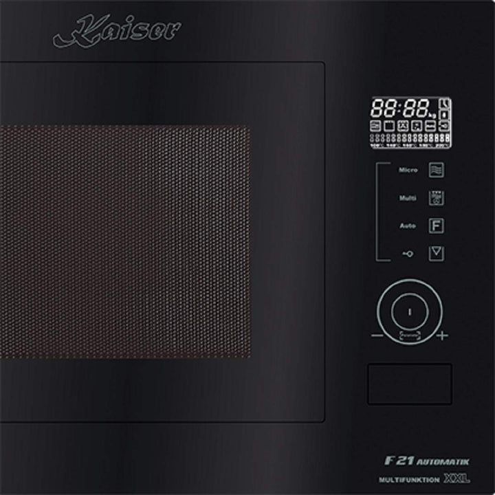 Kaiser EM 2510 Einbau Multifunktions Mikrowelle,Schwarz Glas,25L,Heissluft Grill,21 Funktionen,Mikro