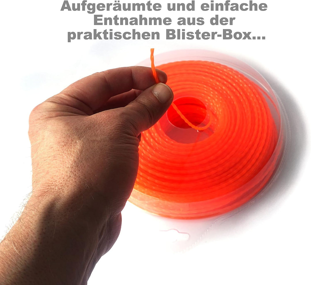 YERD Twist Motorsense Nylon Profi Mähfaden, 360° gedreht 4-Kant Trimmer-Faden, leise, effizient und