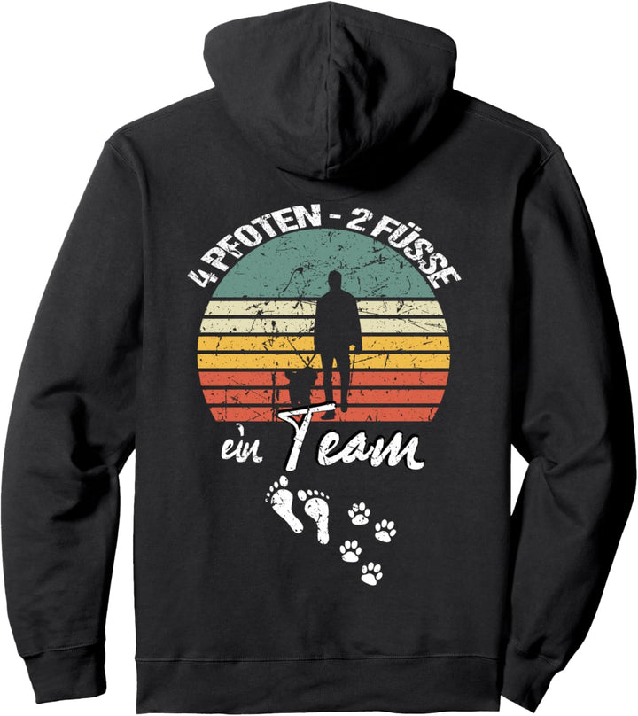 Herrchen Hundehalter Frauchen 4 Pfoten 2 Füsse Ein Team Gassi Pullover Hoodie