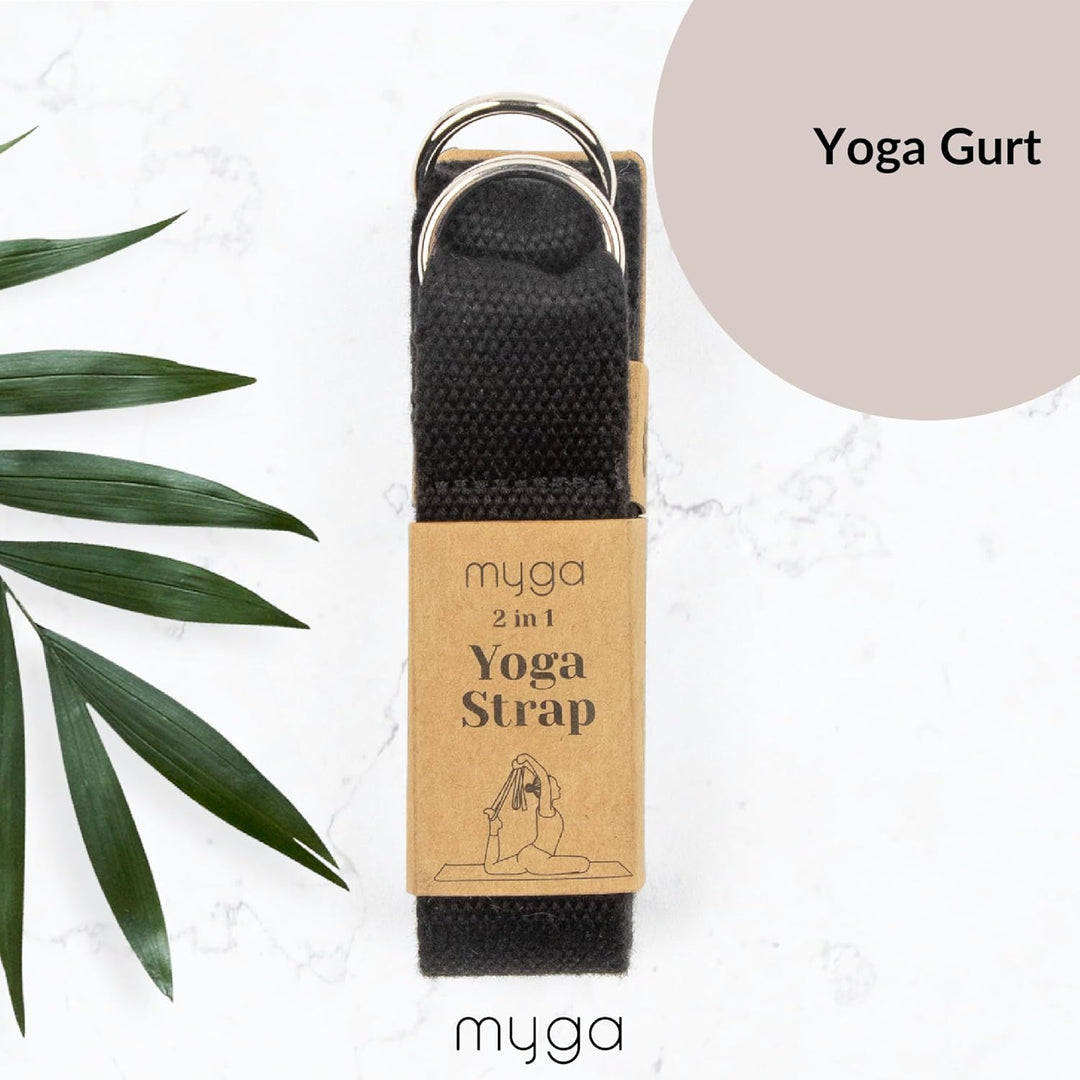 Myga Kork-Yoga-Starter-Set – Kork-Yoga-Matte, 2 Kork-Yoga-Blöcke und Yogagurt – Starter-Set mit Matt