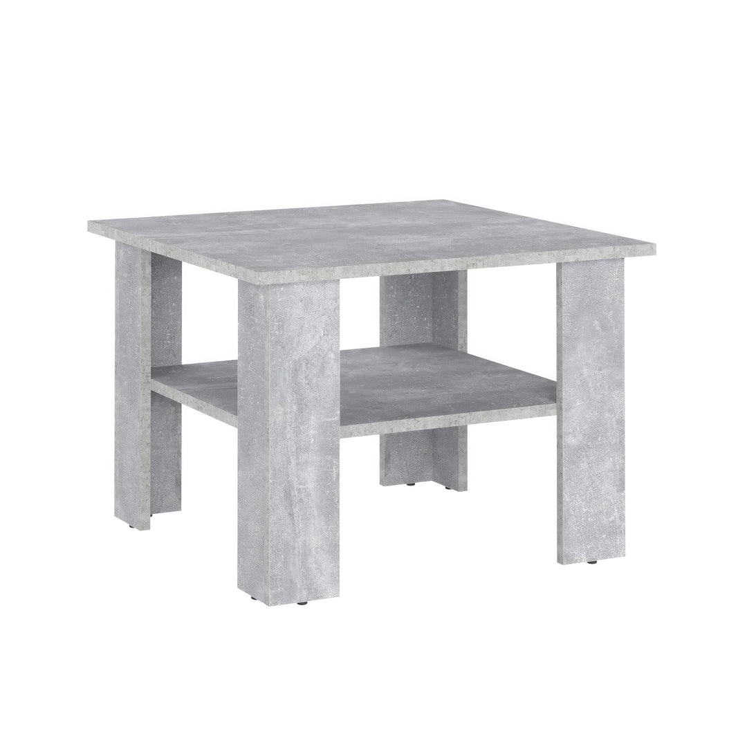 KOMTO Couchtisch Beton Vienna - Wohnzimmertisch Modern Couchtisch Holz Beistelltisch 60x60 Coffee Ta