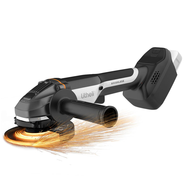 Litheli 20V Akku Winkelschleifer 125mm, 8500 U/min mit bürstenlosem Motor, Drehzahlregelung zum Schn