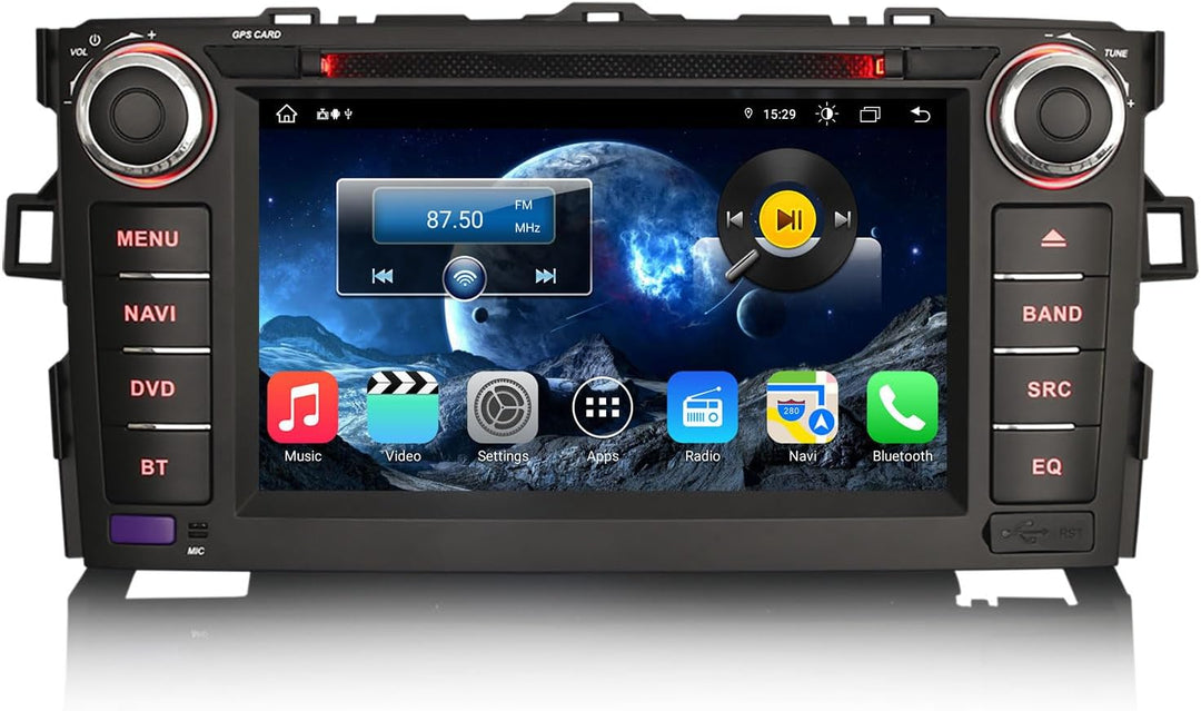 Erisin 7 Zoll 8-Kern 4GB RAM 64GB ROM Android 12 Autoradio Bluetooth GPS Navigation für Toyota Auris