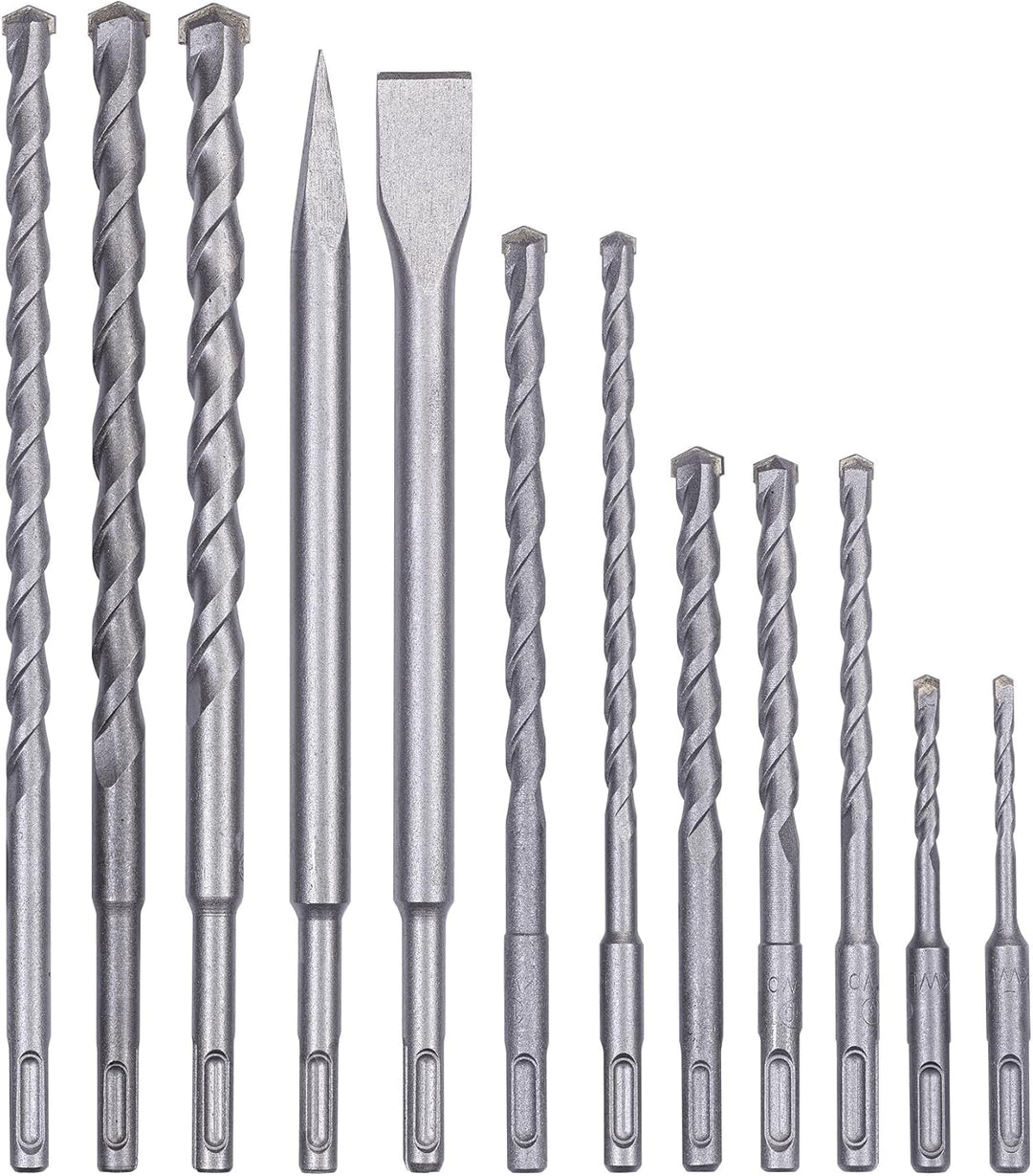 Original Einhell 12-tlg. SDS-plus Bohrer-Meissel-Set (Bohrhammer-Zubehör, inkl. 10x Steinbohrer, 1x