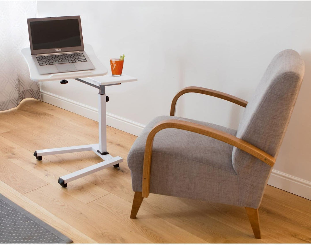 Tatkraft Like Laptop Ständer auf Rollen, Laptoptisch Höhenverstellbar Stehpult, Bett Beistelltisch W