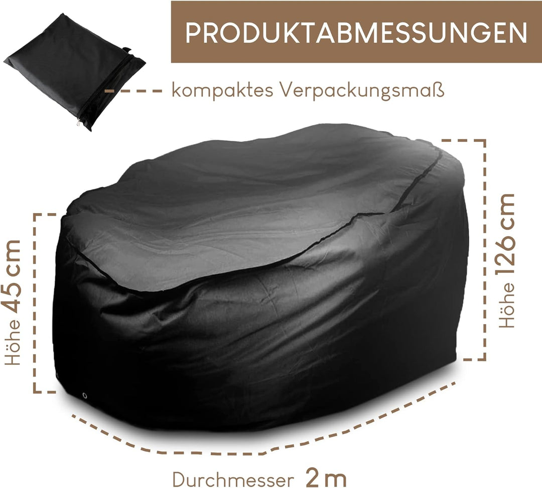 Smart Planet hochwertige Schutzhülle für Sonneninsel Abdeckung rund - Lounge Liege Abdeckplane Schut