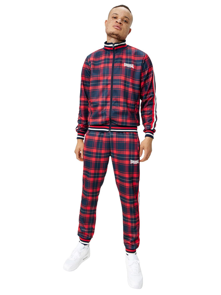 Lonsdale Herren Wickstone Trainingsanzug, Rot/Blau