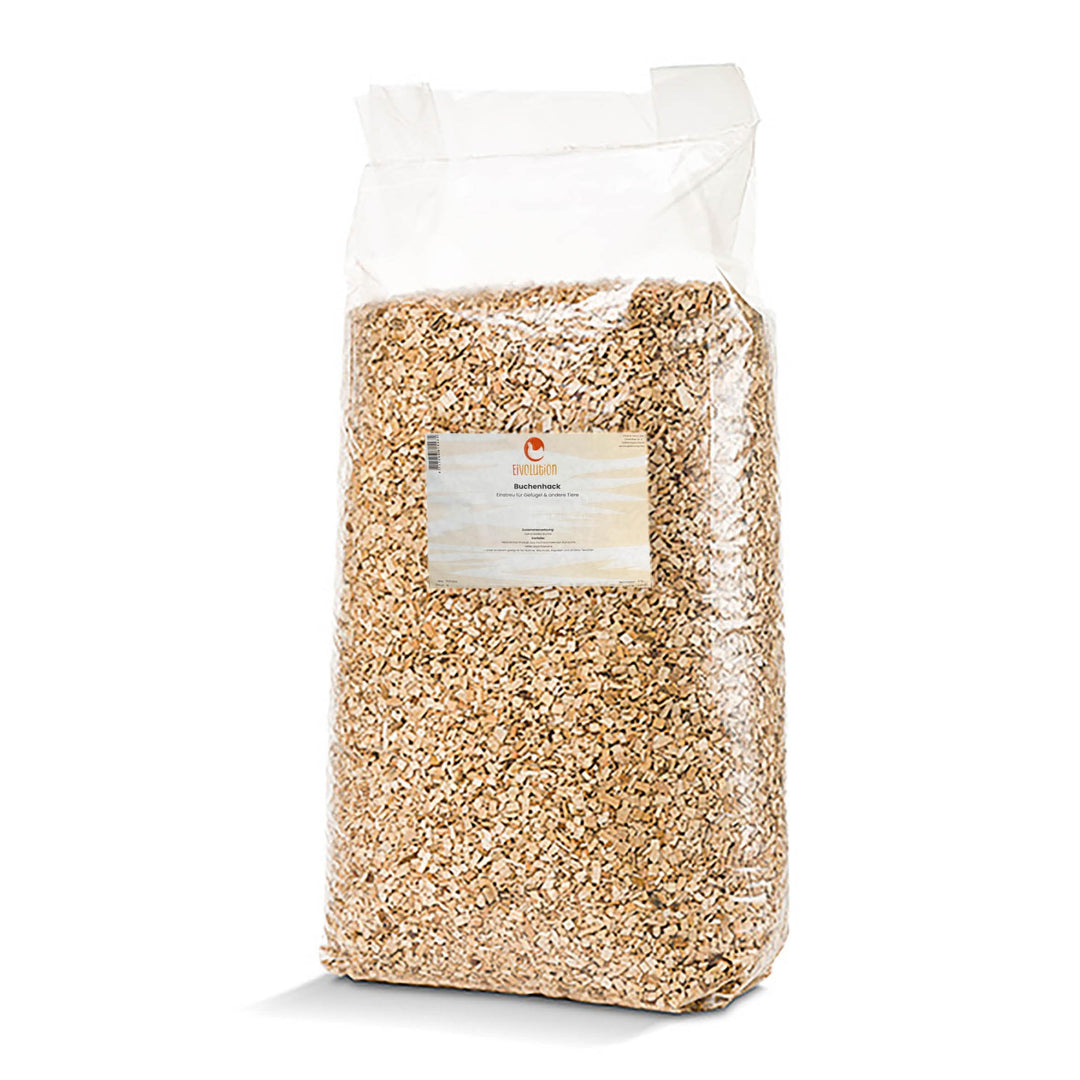 eivolution Buchenhack Einstreu für Stall & Voliere 15 kg | staubfrei | Natürliches Produkt aus nachw