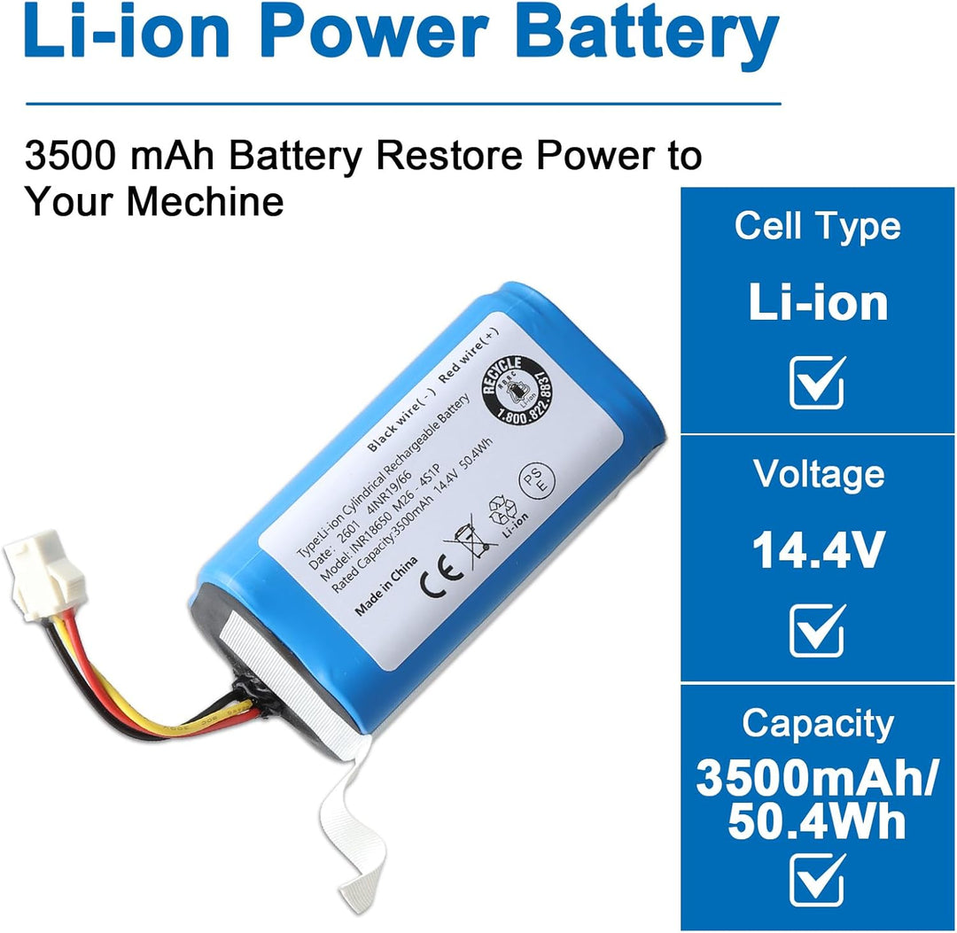 14.4V 3500mAh Li-ion akku, Ersatzakku für AIRROBO P20 Saugroboter, 3500mAh
