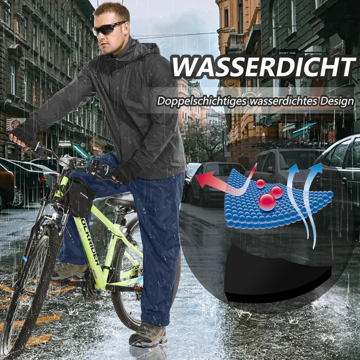 Regenhose Herren Fahrrad Leichte wasserdichte Winddichte Outdoorhose zum Wandern Camping Trekkinghos