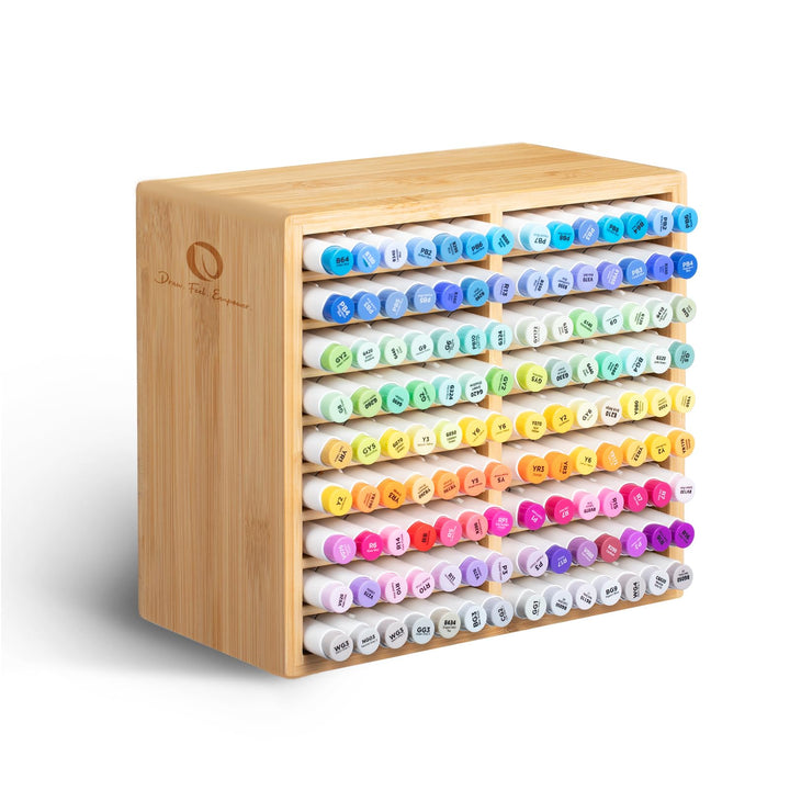 Ohuhu Bambus Stifte Organizer, Holz Desktop Aufbewahrung für 126 Markerstifte Stifte Bleistifte Kuns