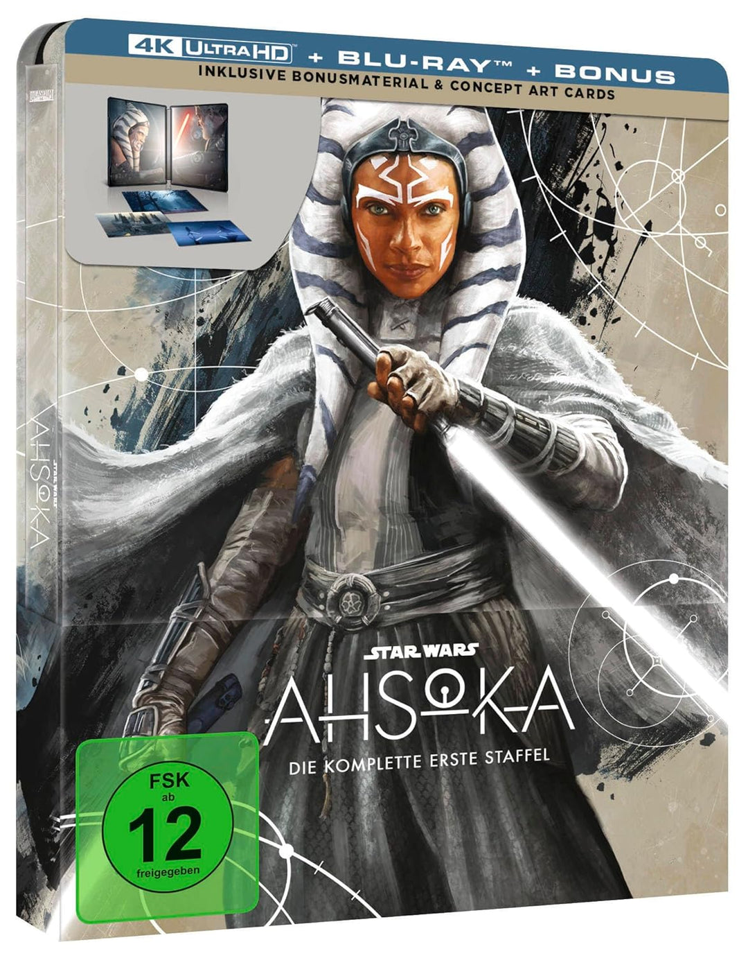 Ahsoka - Staffel 1 - Steelbook - Limited Edition (4K Ultra HD) (+ Blu-ray) [4 Discs], 4K