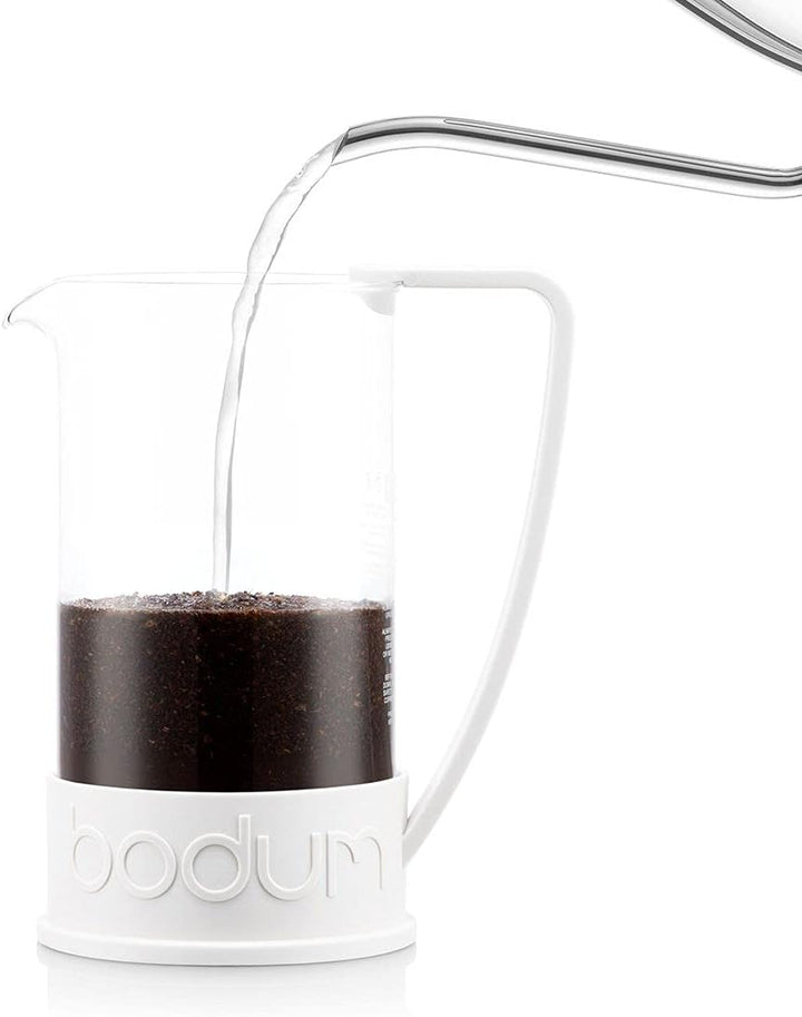 Bodum BRAZIL Kaffeebereiter (French Press System, Permanent Edelstahl-Filter, 1,0 liters) cremefarbe