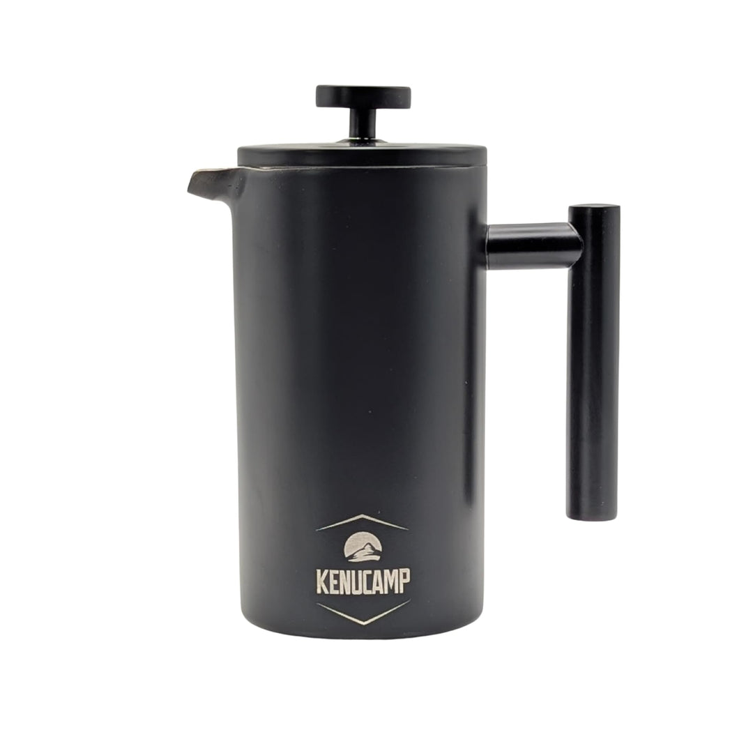French Press 800ml – Isolierende Edelstahl Kaffeepresse (Schwarz), Doppelwandig & Langlebig, Thermo