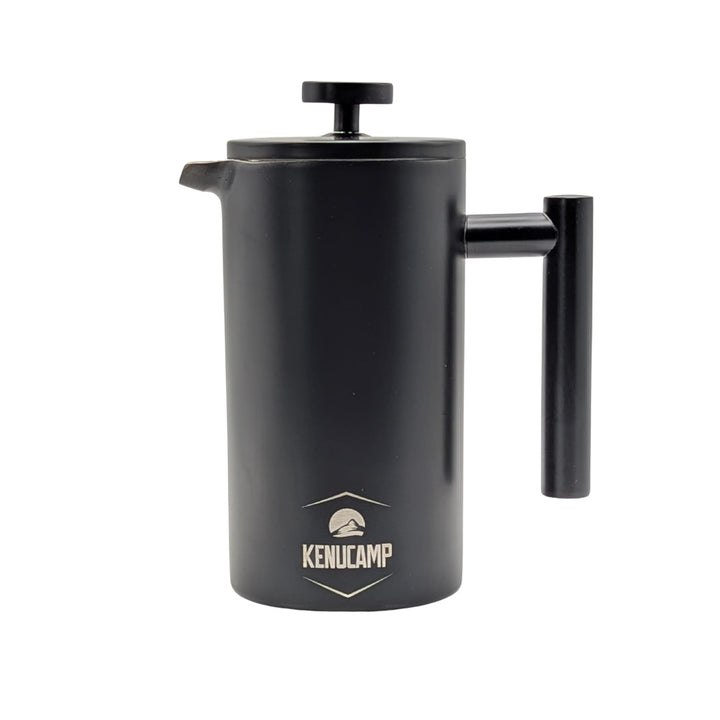 French Press 800ml – Isolierende Edelstahl Kaffeepresse (Schwarz), Doppelwandig & Langlebig, Thermo