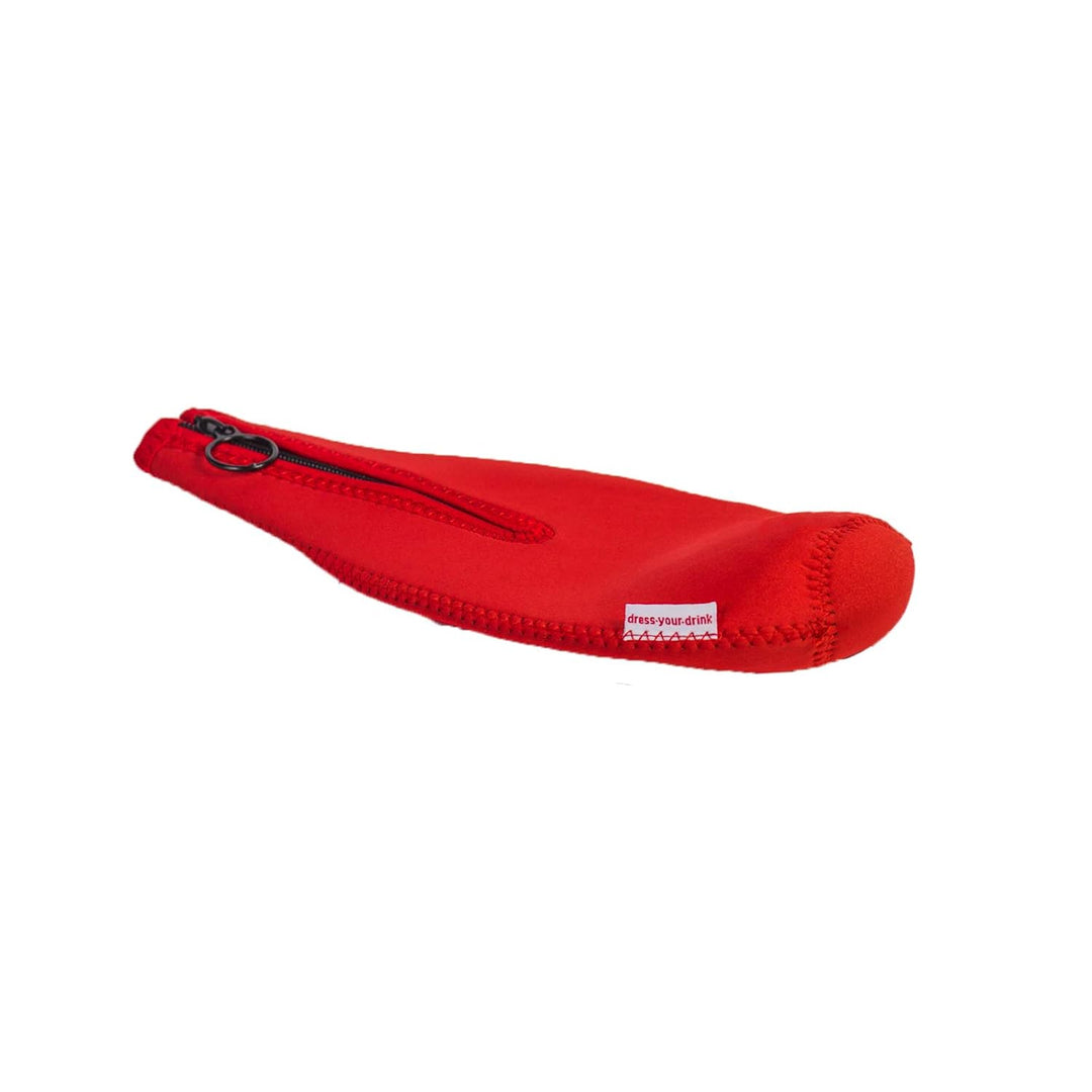 Sektkühler 0,75l Neopren, Flaschenkühler, Weinkühler, Getränkekühler, DRESS-YOUR-DRINK (Rot, 5er Spa
