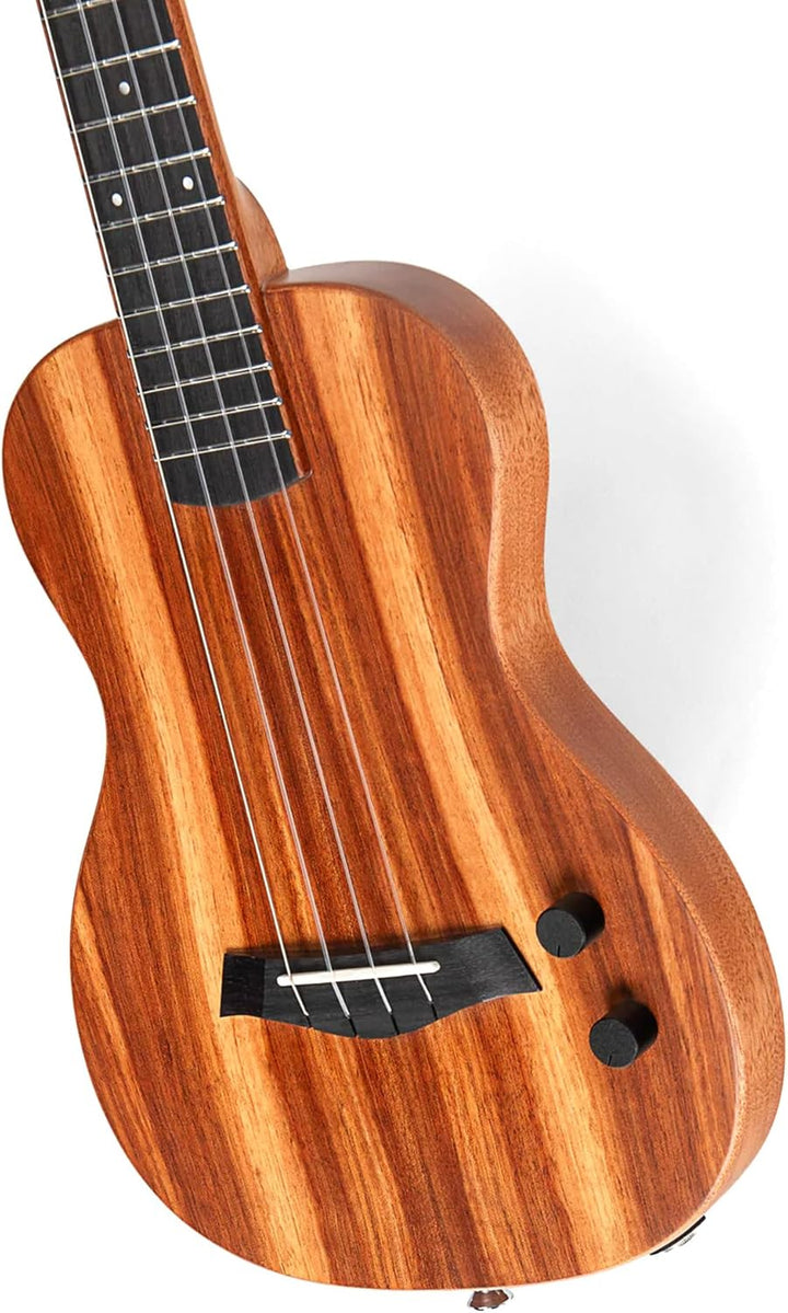Kala KA SB ACA T - Solid Body Electric Flame Acacia Tenor, with Bag
