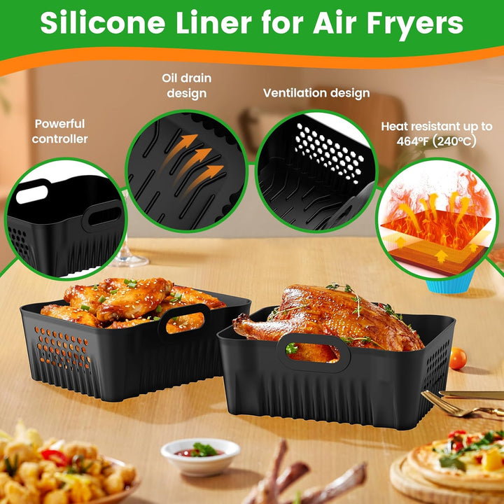 Silikonform Heissluftfritteuse Zubehör für Ninja Double Stack XL 9.5L Air Fryer SL400EU SL400EUCP, 2