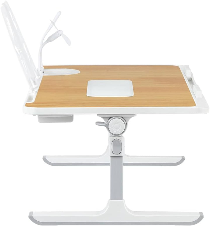 LANTUS Laptop-Ständer fürs Bett, Betttisch mit Laptop-Kühler, Halterung für Tablet, Schublade, höhen