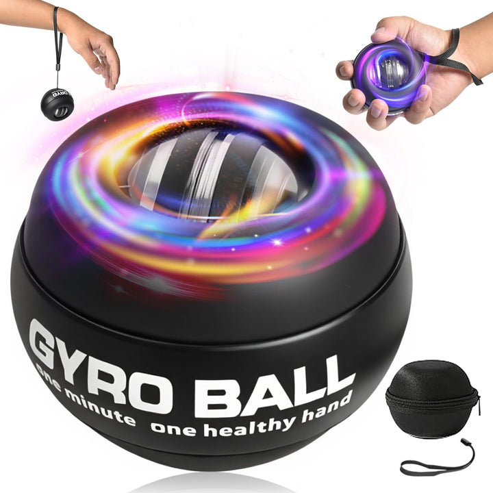 Gyroball Schleifenschwarzhülle, Handgelenktrainer-Ball, Auto-Start, 5-stufiger Widerstands-/Lichtst